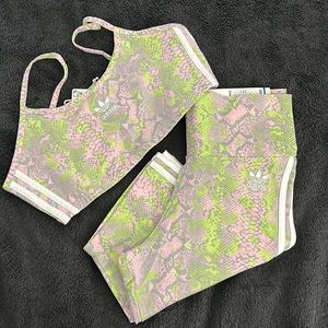 Bright Vibes-  matching Adidas work out set!!